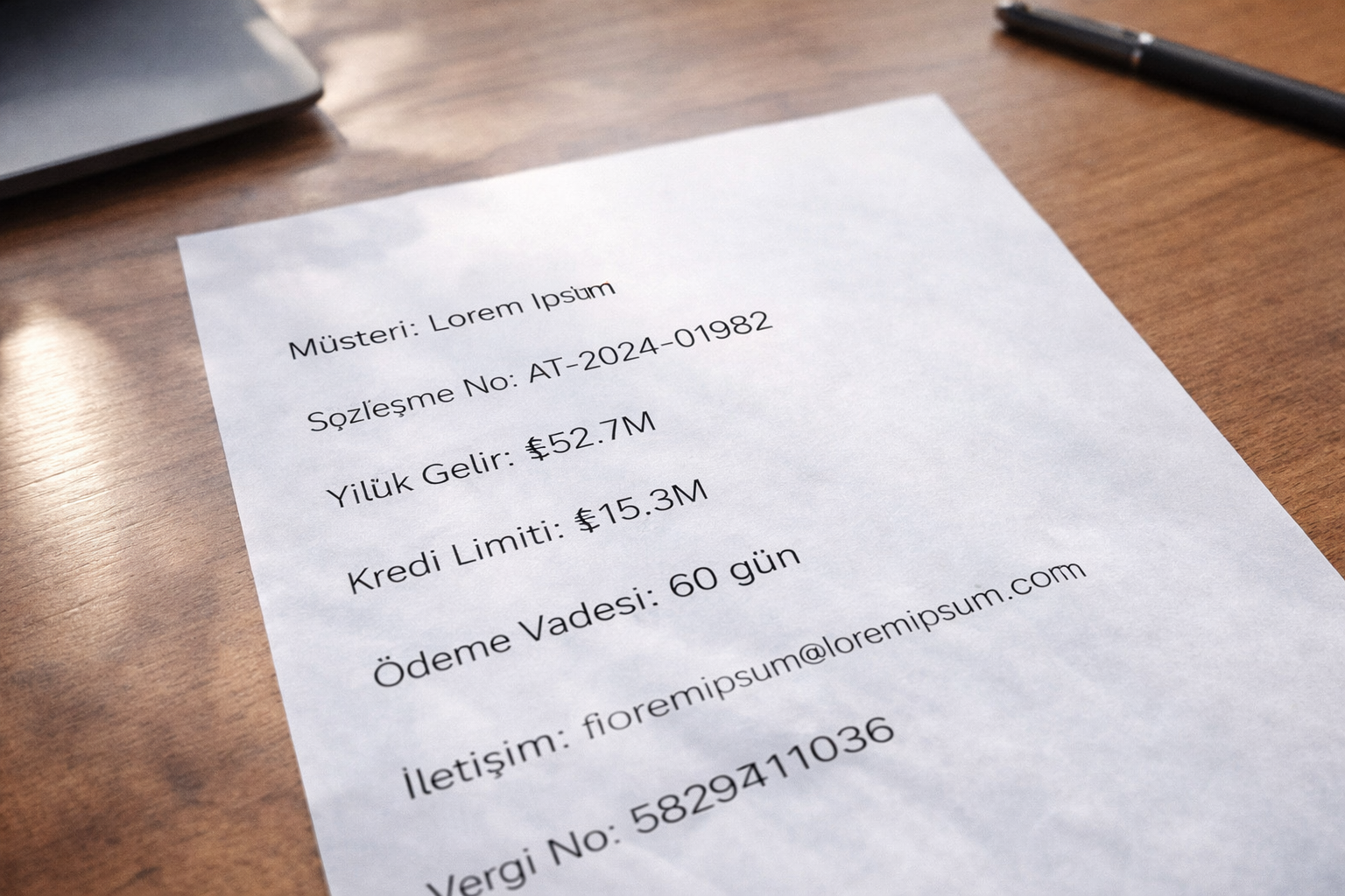 Printed company data